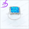 Synthetic opal jewelry silver ring with synthetic opal
